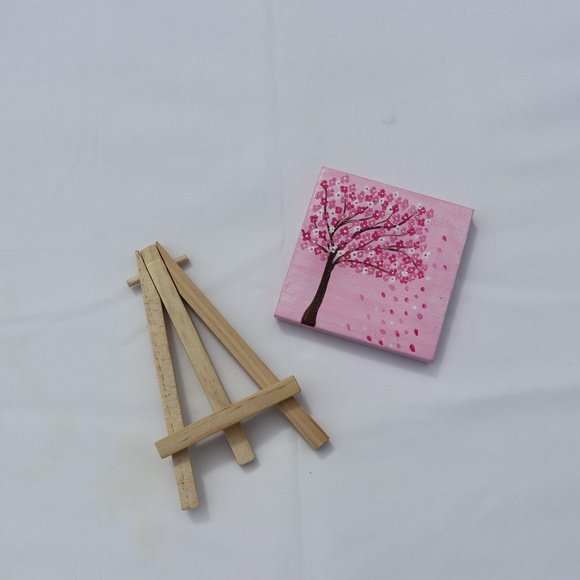 Handmade 3x3inch Mini Canvas, with a free wood eas - Picture 2 of 5